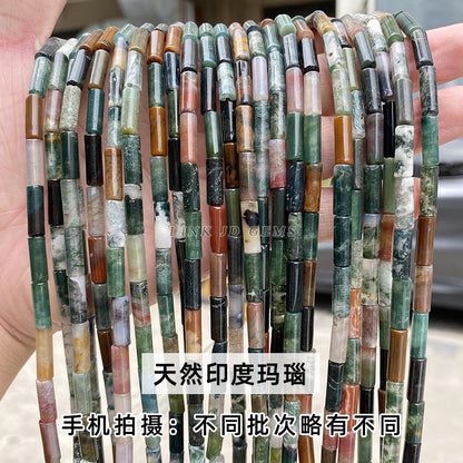 4X13mm crystal agate round tube loose beads