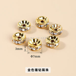 Tibetan silver zinc alloy disc with diamond bead spacer accessories