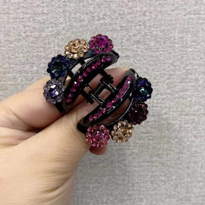 Rhinestone floral claw clip