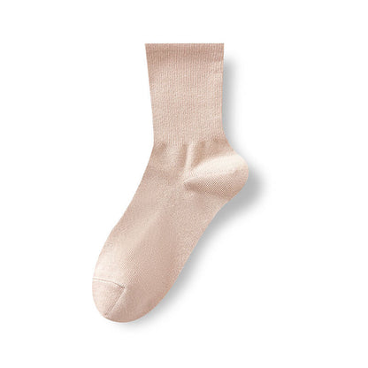 Casual Mid-Calf Socks Pure White Antibacterial Thermal