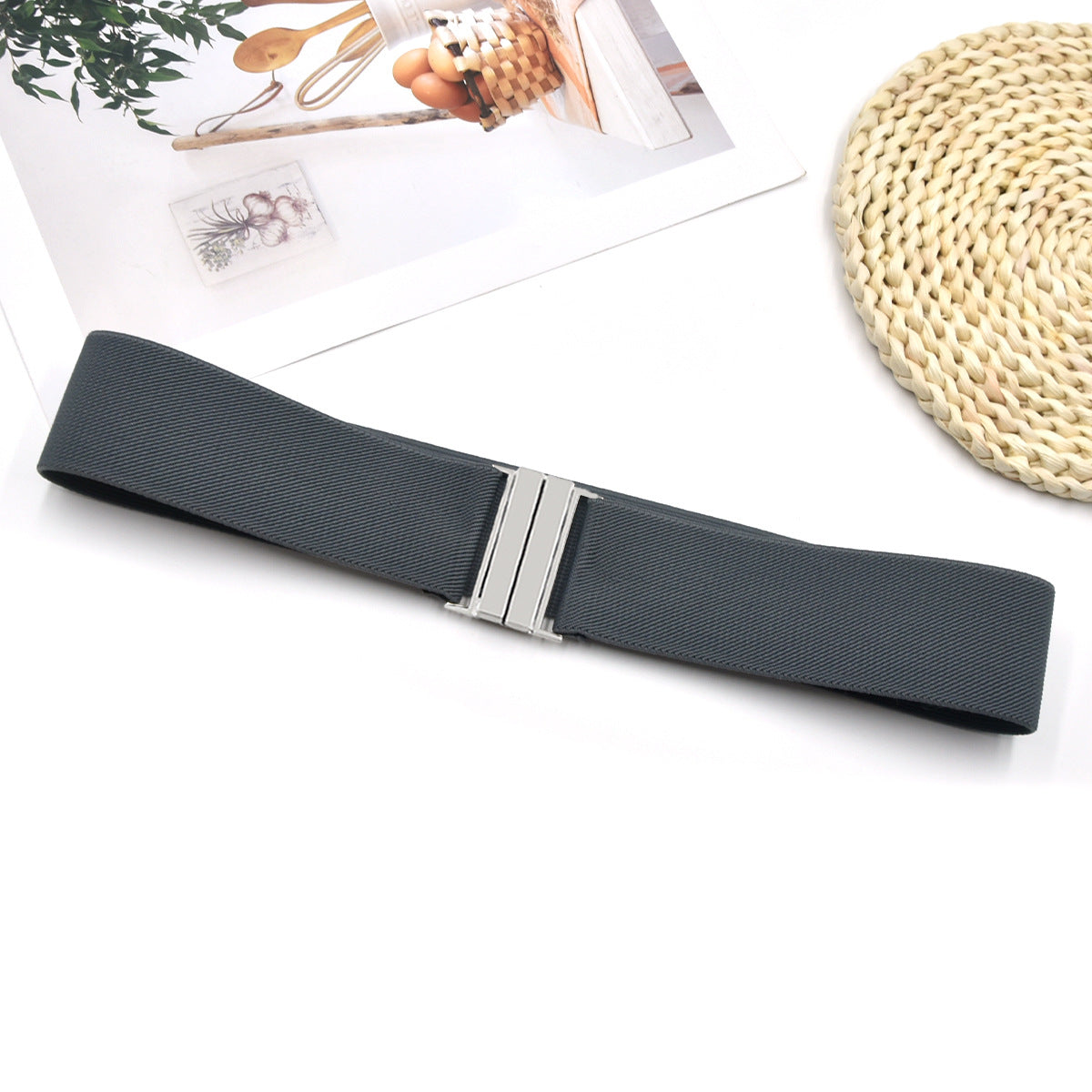 Wide waist seal elastic belt fashion