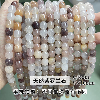 8/10Mm natural green Dongling jade loose beads