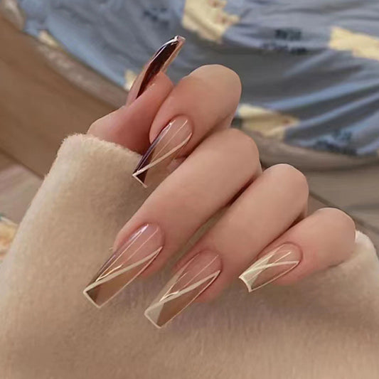 Khaki Gradient French Nails