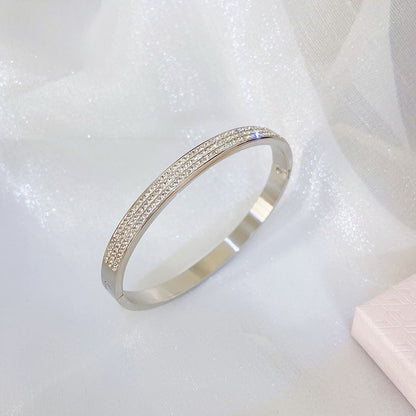 Three-row diamond bracelet