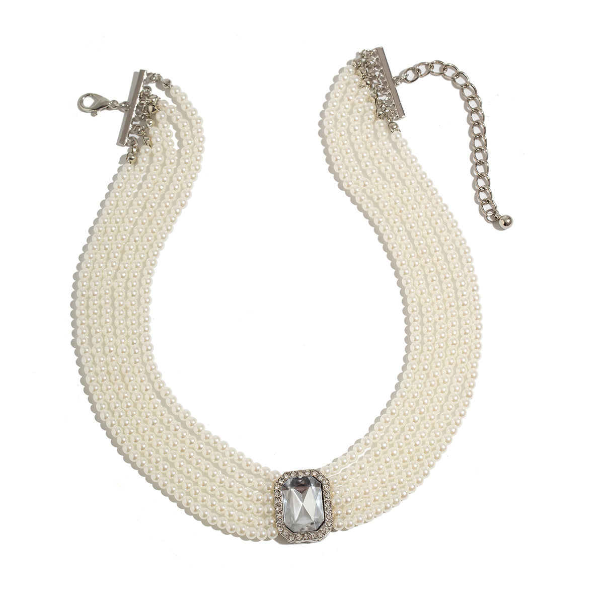 Multi-layered diamond necklace