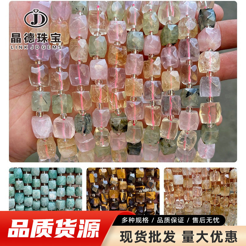 8/10Mm crystal cut square loose beads