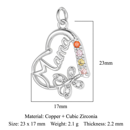 Copper zircon DIY jewelry accessories ins wind butterfly