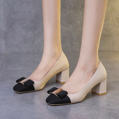 Light mouth single shoes color matching women's shoes