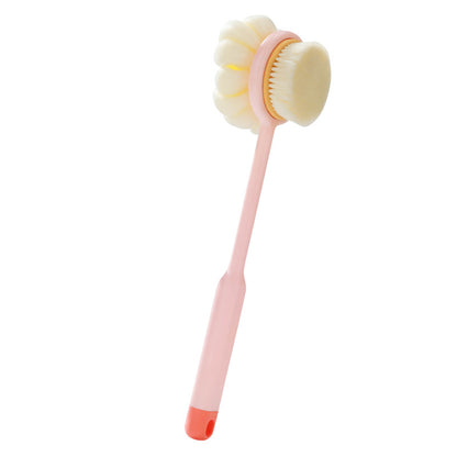 Double-Sided Soft Bristle Long Handle Bath Brush