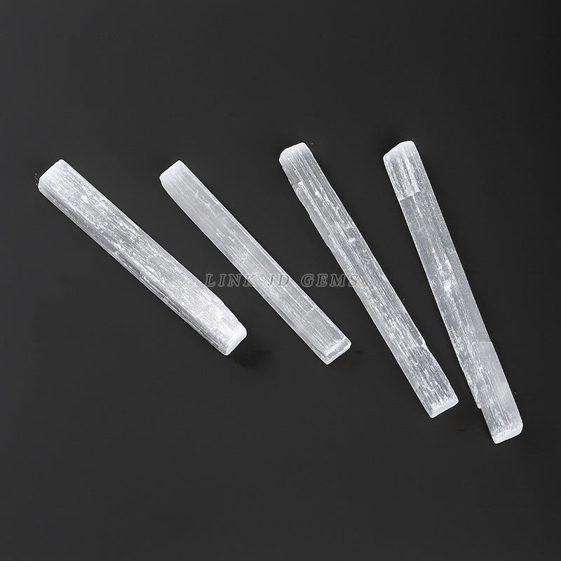 Permeable white crystal gypsum stone rough stone rod