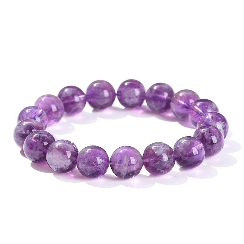 Pulsera de cristal de pelo de conejo morado natural 