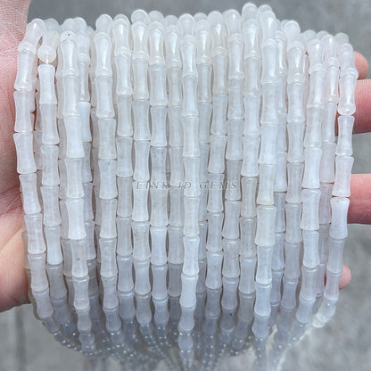 5 * 12Mm natural white jade bamboo beads tube beads