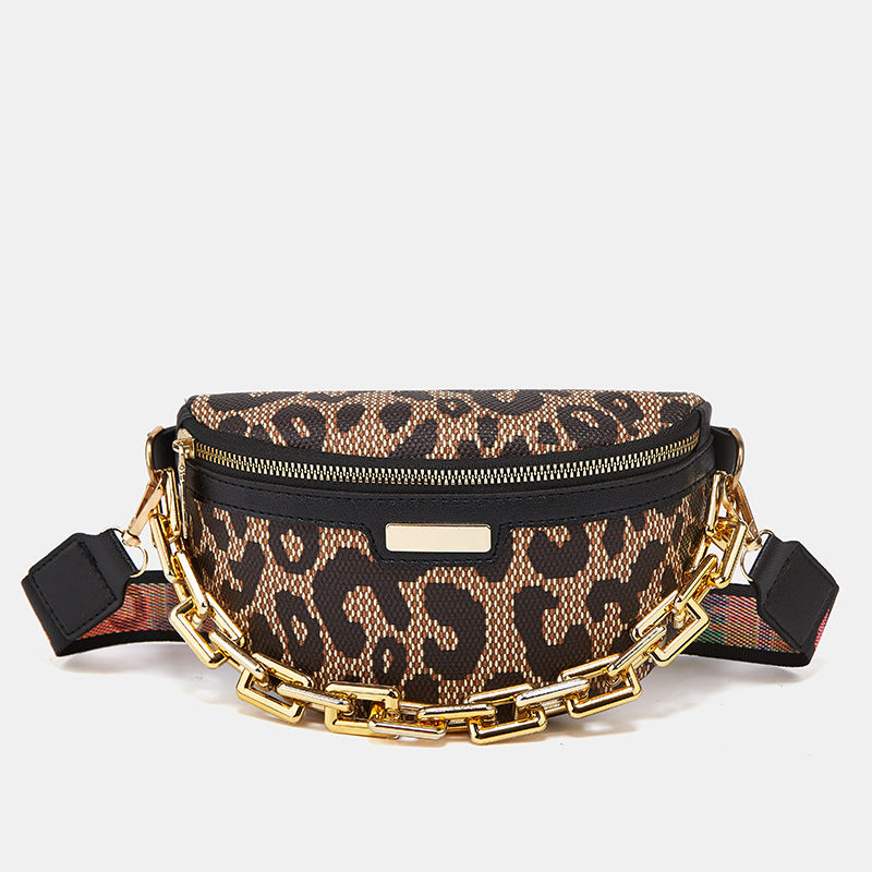 Leopard print shoulder bag