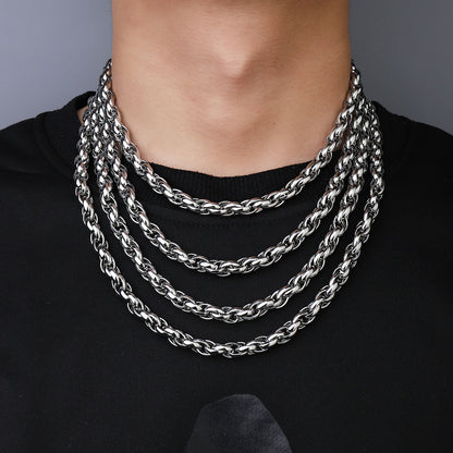 Hip Hop Cuban Chain Necklace Stainless Steel Keel Ring