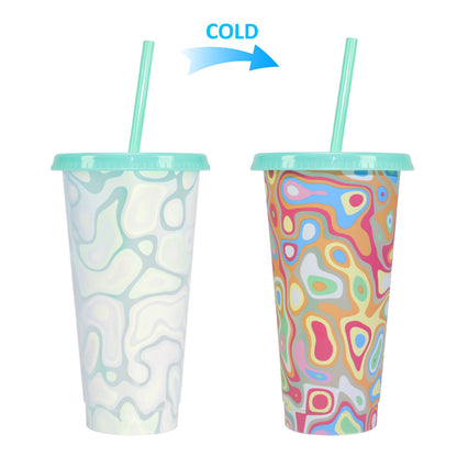 710Ml temperature-sensitive plastic color-changing cup