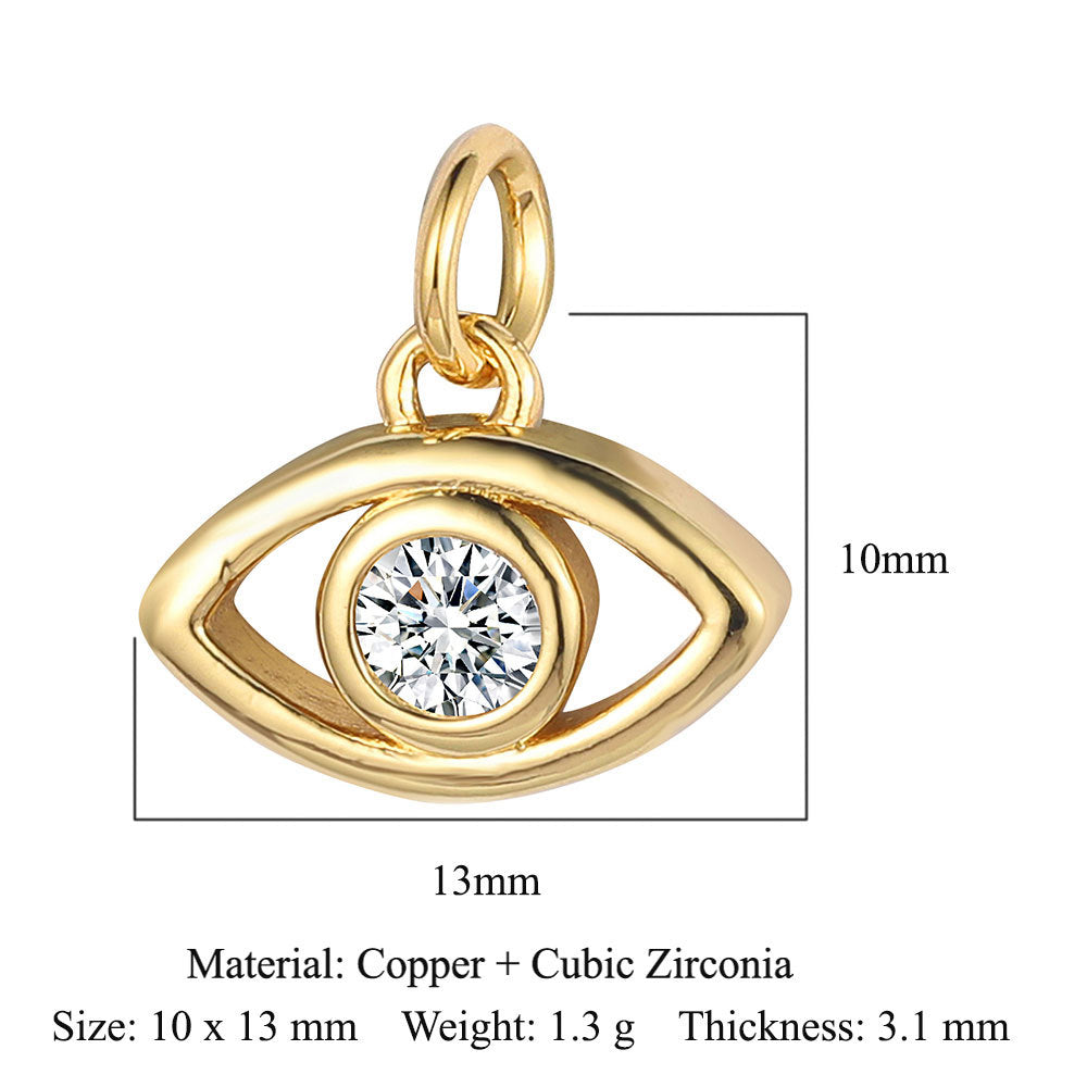 Copper Zircon Star Moon Palm Foot Pendant