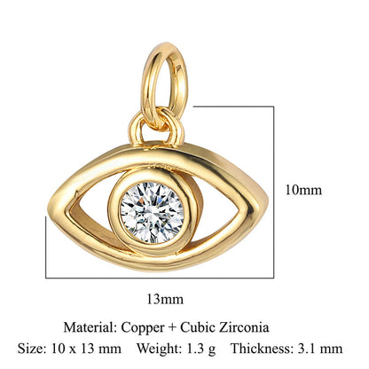 Copper Zircon Star Moon Palm Foot Pendant