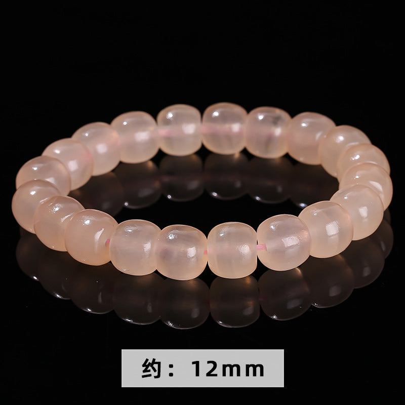 Natural Grapefruit Pink Afghan Jade Old Bead Bracelet