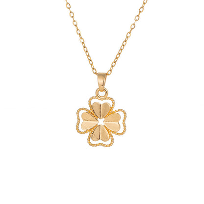 Four-leaf clover pendant titanium steel necklace