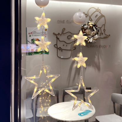 Christmas suction cup five-pointed star pendant atmosphere pendant