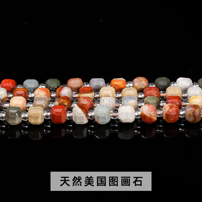 6/8Mm crystal agate jade cube loose beads