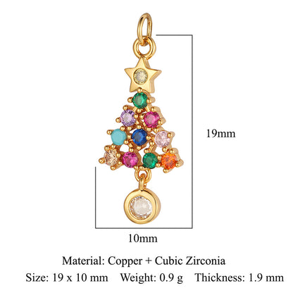 Christmas tree old man copper zircon pendant