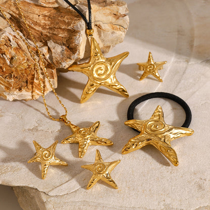 Stainless steel starfish hairband set