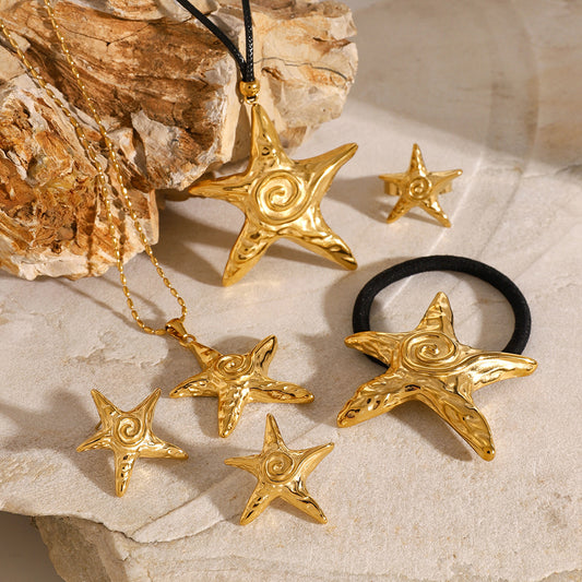 Stainless steel starfish hairband set