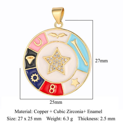 Flower Virgin Star Eye Copper Zircon Pendant