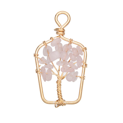 Crystal Tree of Life Gold Plated Diamond Pendant