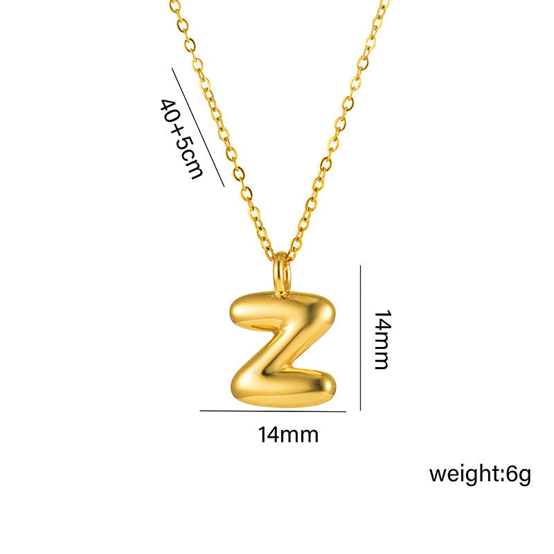 18K Gold Plated Initial Letter Pendant Necklace