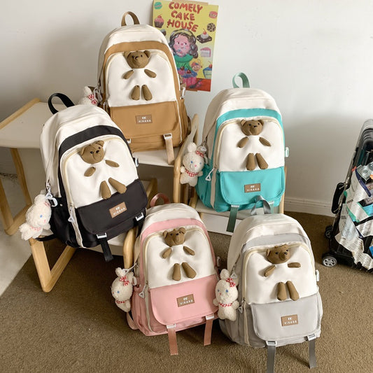 Double backpack preppy style backpack