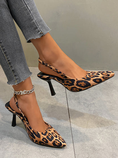 Sexy leopard print pointed sandals