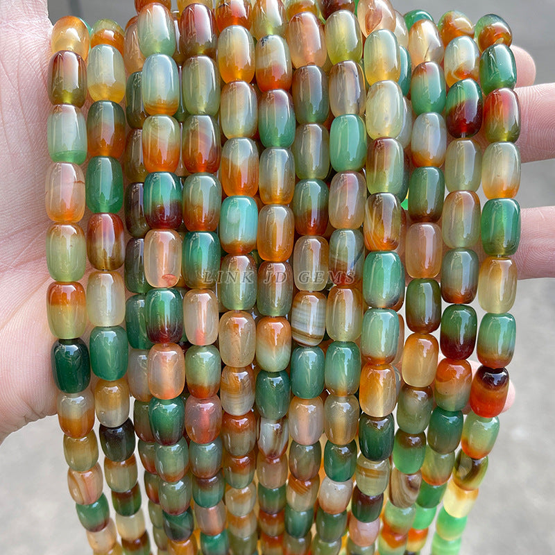 Peacock agate bucket beads loose beads