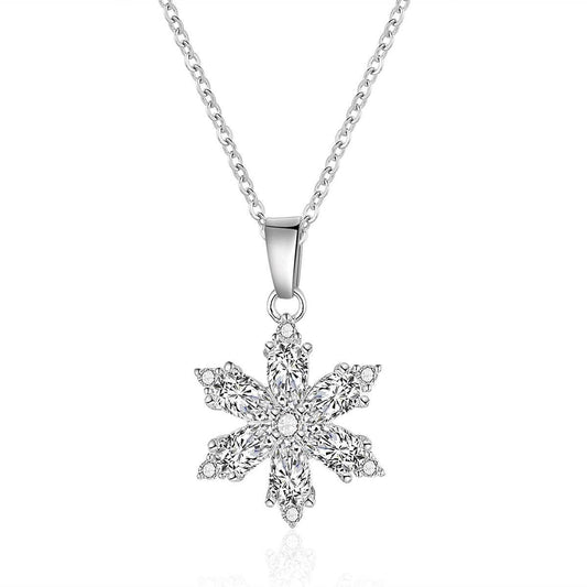 Titanium Steel Snowflake Necklace