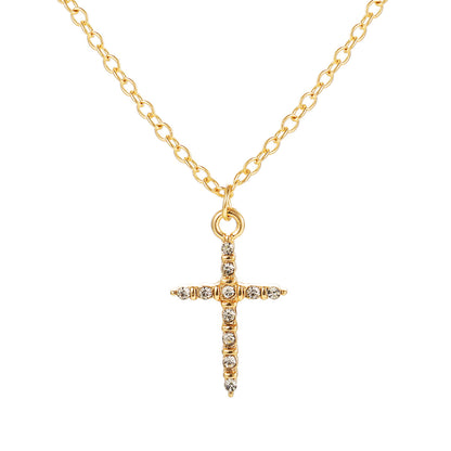 Square Zirconia Cross Necklace