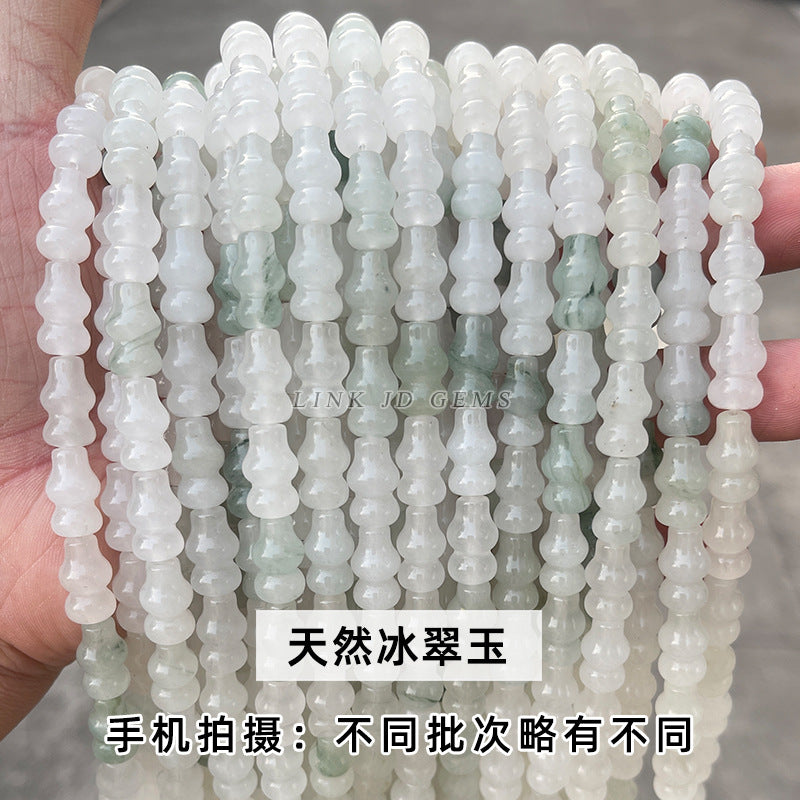 Natural ice jade gourd beads loose beads