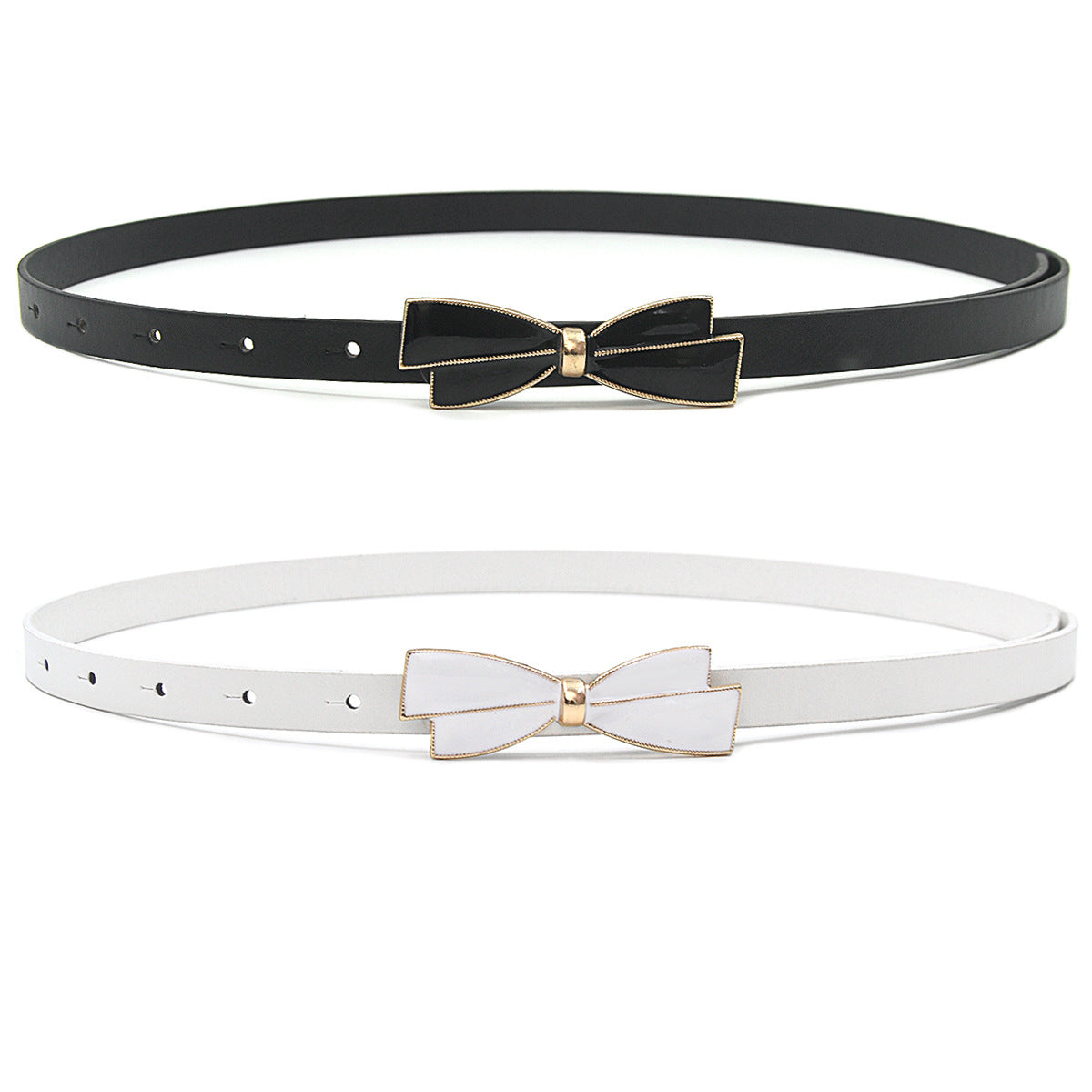 Bow plate buckle thin belt