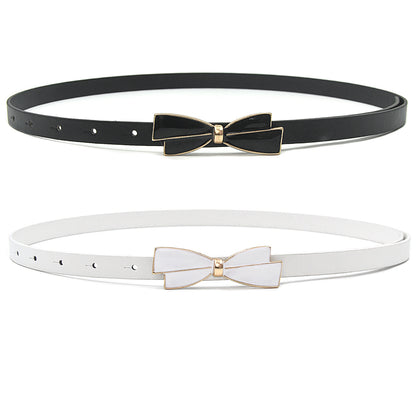 Bow plate buckle thin belt