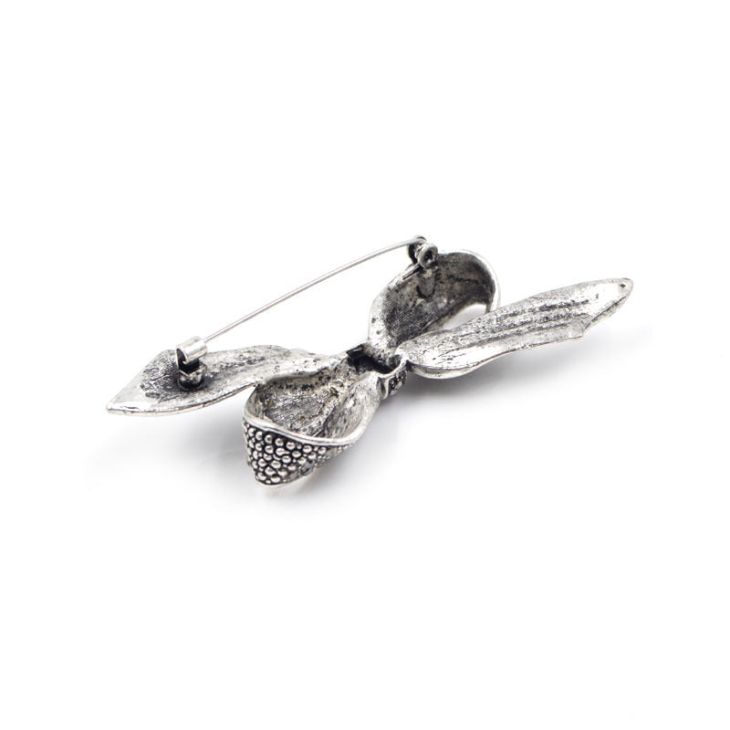 Black Bow Brooch with Diamonds