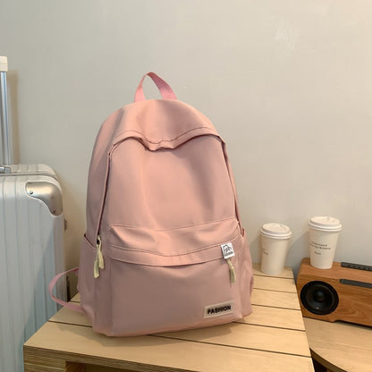 Korean version ins solid color schoolbag backpack