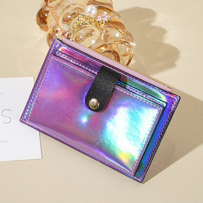 Patent leather bright light card bag