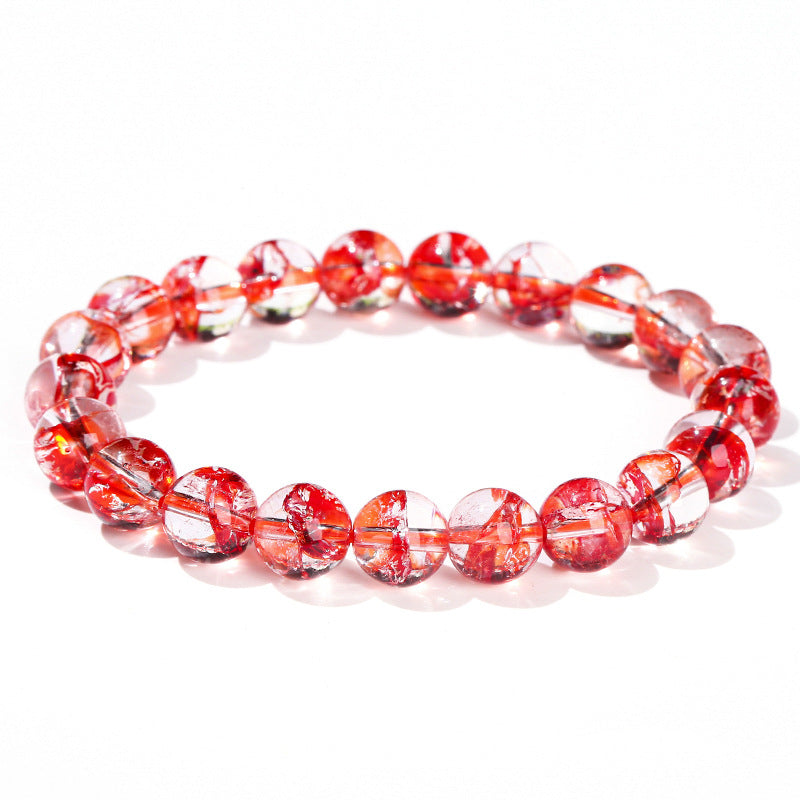 Optimized natural red Asai crystal bracelet