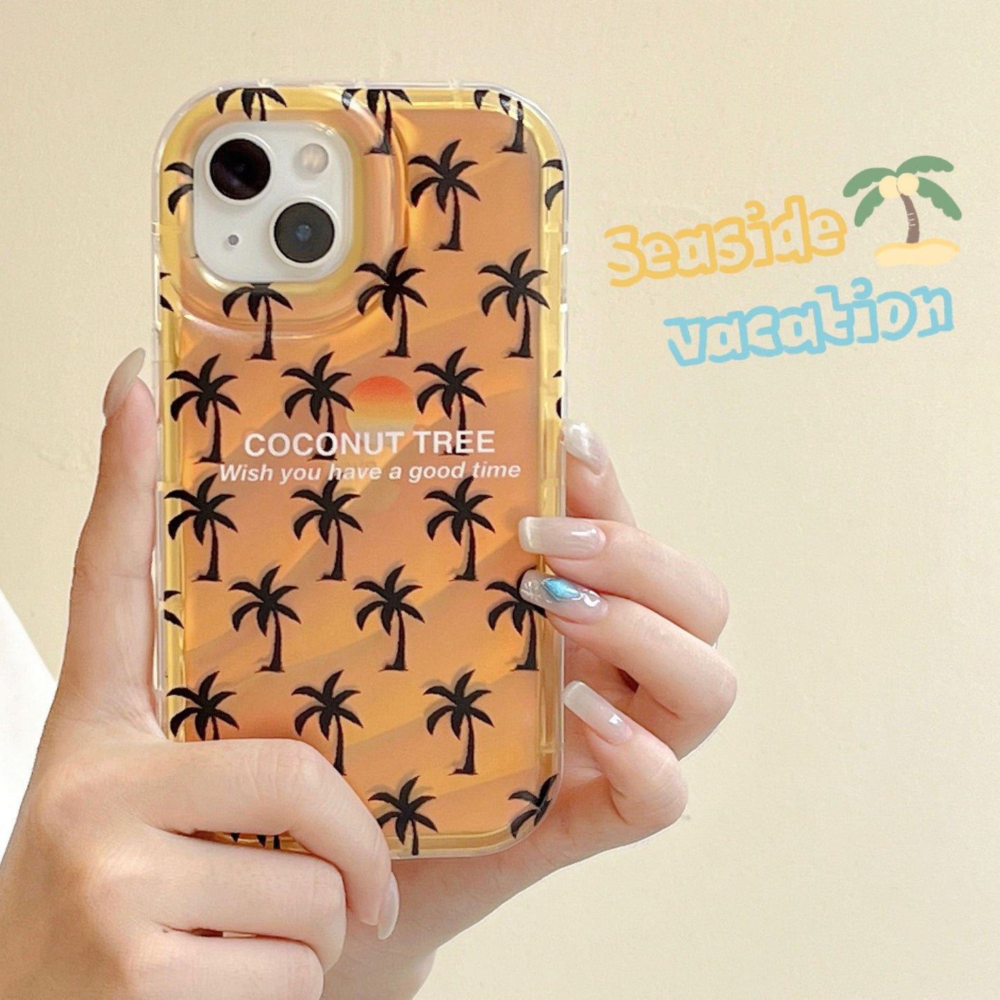 Apple 14 Pro Wave Coconut Tree iPhone XR/8 Summer TPU Soft Case