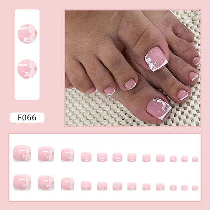 Uñas de los pies con purpurina de diamante francés 