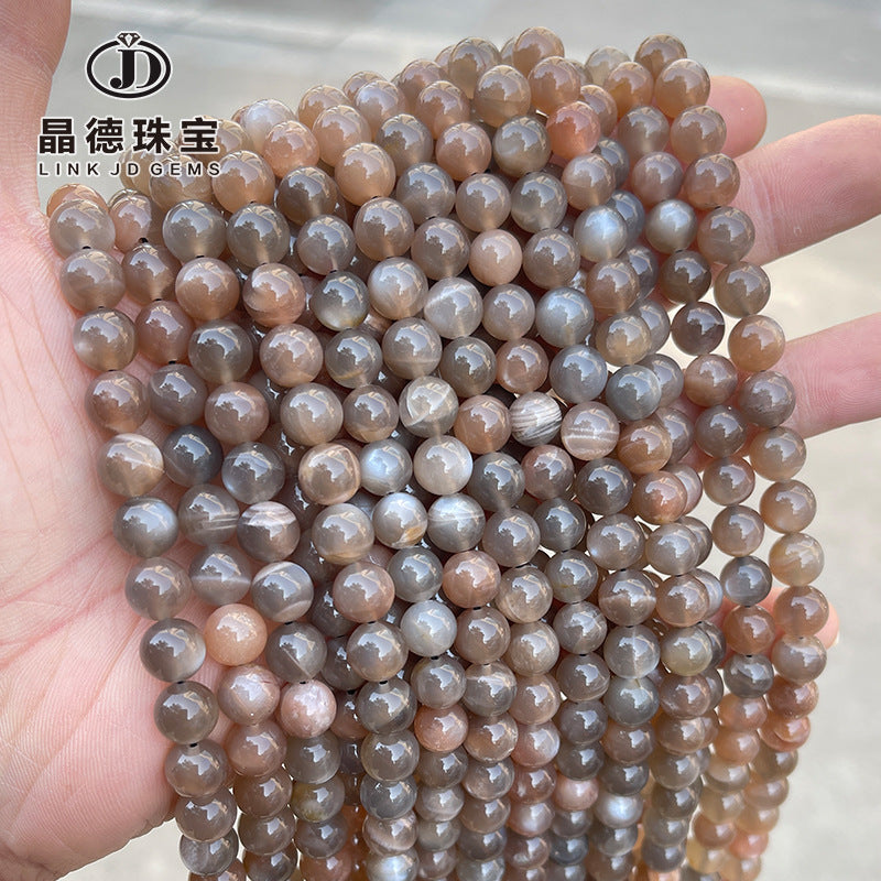 Natural black backbone sunstone loose beads