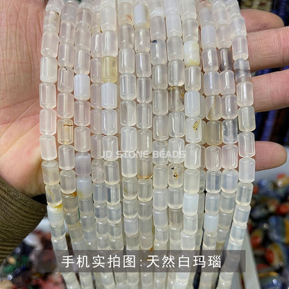 6X10mm crystal agate cylindrical loose beads