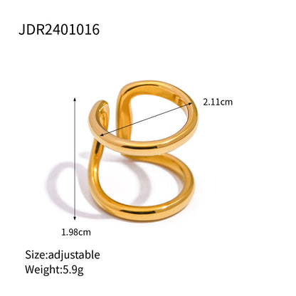 Steel Line Double Open Ring