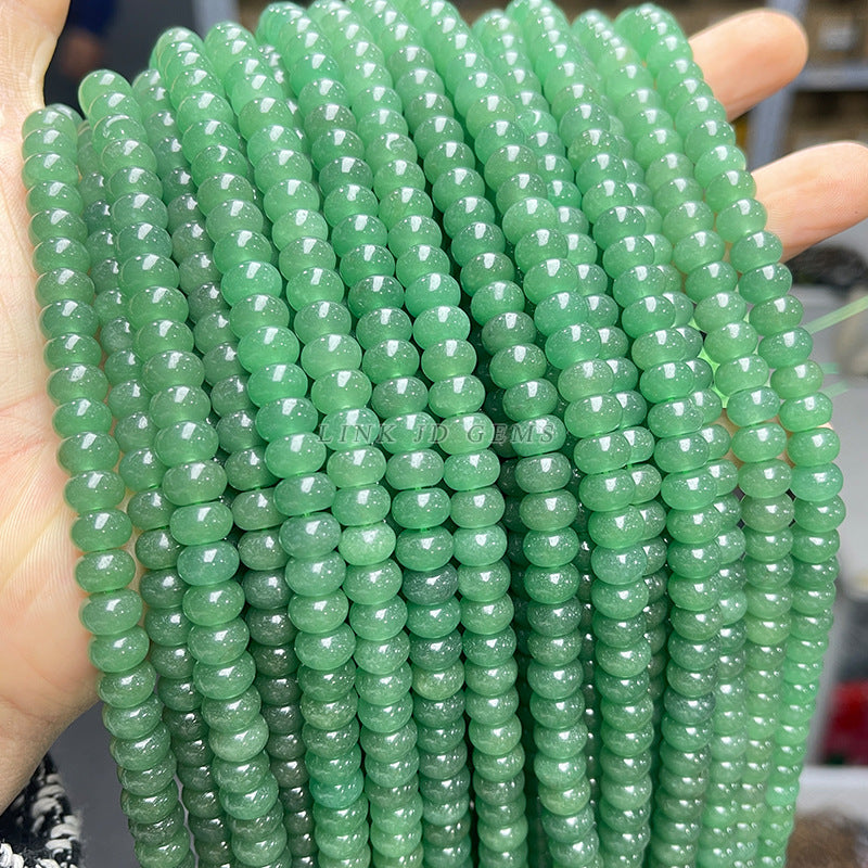 8 * 5Mm natural green Dongling jade abacus beads loose beads