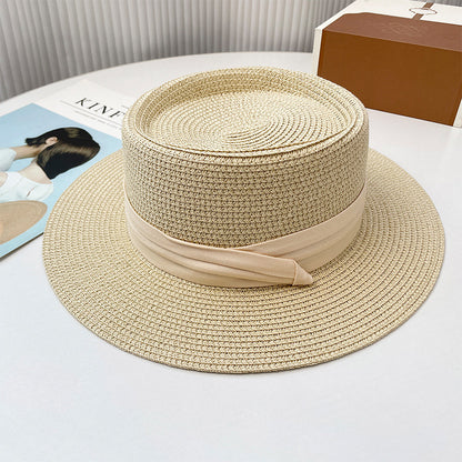 Popular Foldable Straw Hat British-Style Wide Brim Sun Hat